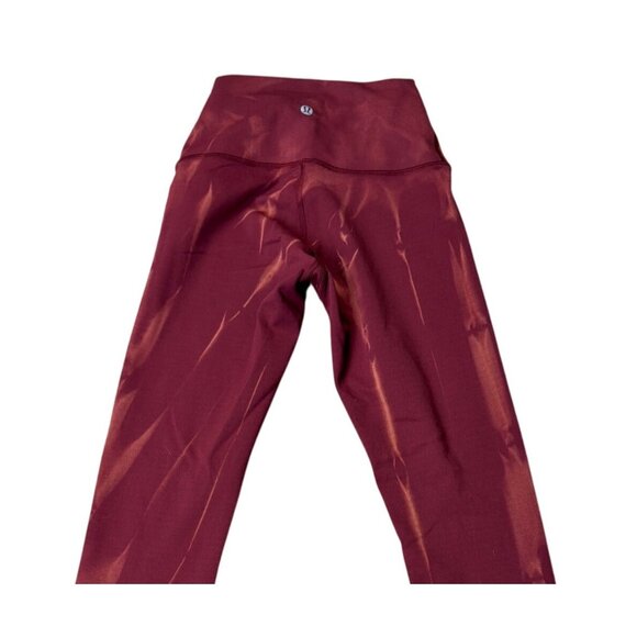 Lululemon Wunder Train High-Rise Tight 25" Sun Bleached Wash Red Merlot Size 2 - Picture 4 of 6
